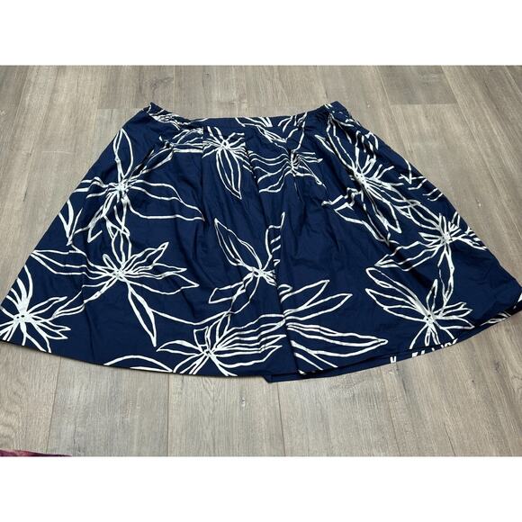 RSVP by Talbots Women's Blue Silver Floral Pleated Zip A-line Skirt Size 22WP - Picture 7 of 13